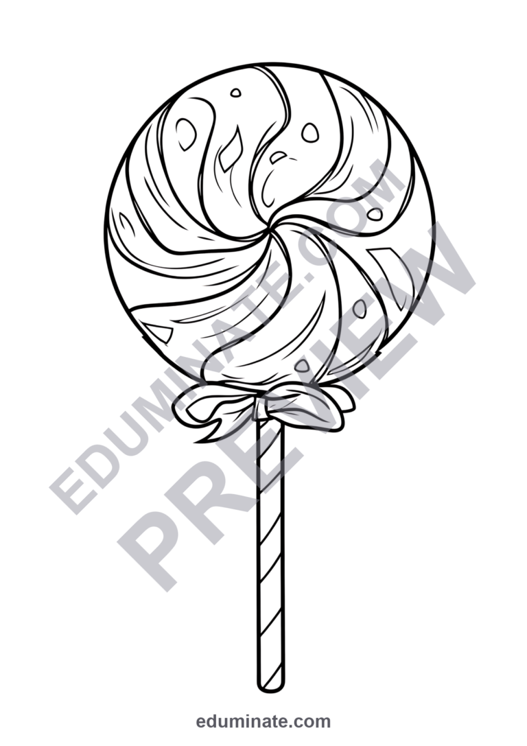 30 Sweet Treats Coloring Pages Lollipop and Candy Activity Sheets for Kids sample page 3