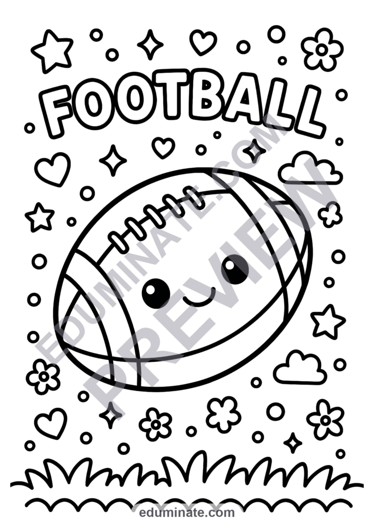 Football Coloring Pages American Football Game Activity Sheets for Kids Fun sample page 3