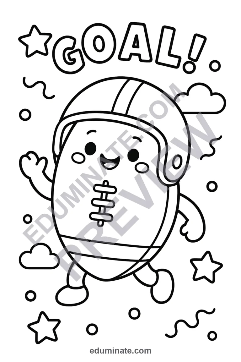 Football Game Coloring Pages Printable Sports Activity Sheets for Kids Fun sample page 3