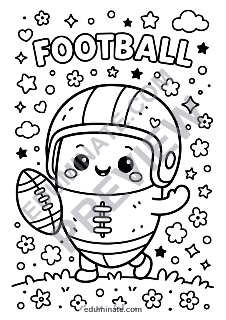 Football Helmet Coloring Pages Printable Sports Activity Sheets for Kids Fun sample page 3