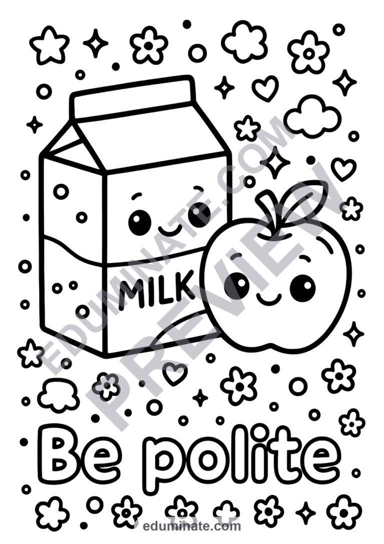 Good Manners Coloring Pages Classroom Behavior Activity Sheets for Kids Fun sample page 3