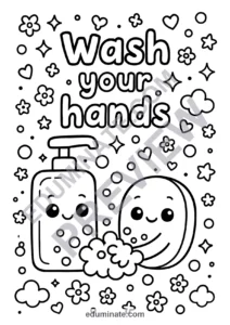 Hand Washing Coloring Pages Healthy Habits Hygiene Activity Sheets for Kids page 3