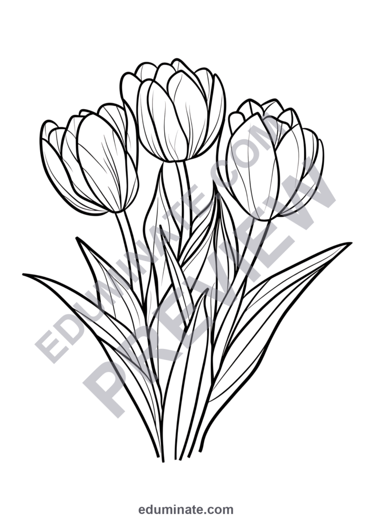 Printable March Coloring Pages Seasonal Spring Art Activity Pack for Kids sample page 3