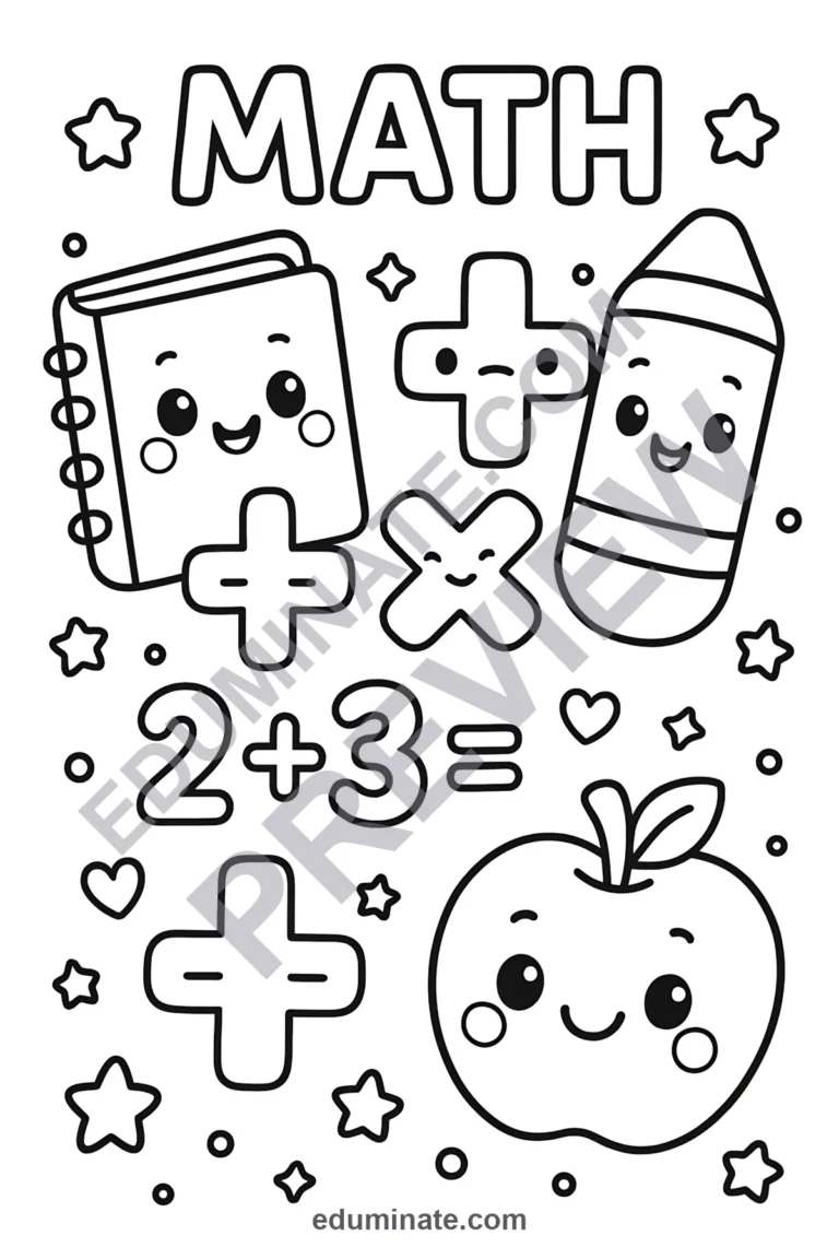 114 Essential Kindergarten Math Coloring Pages Art