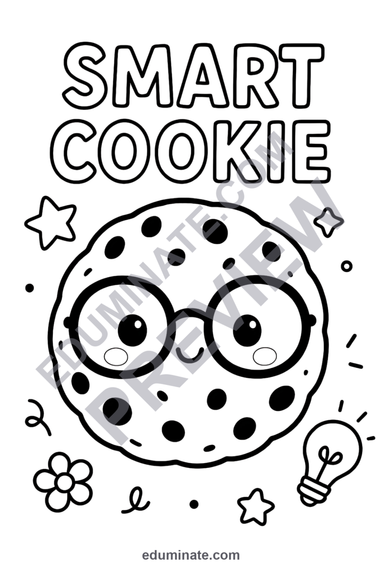 Smart Cookie Coloring Pages Growth Mindset Academic Activity Sheets for Kids sample page 3