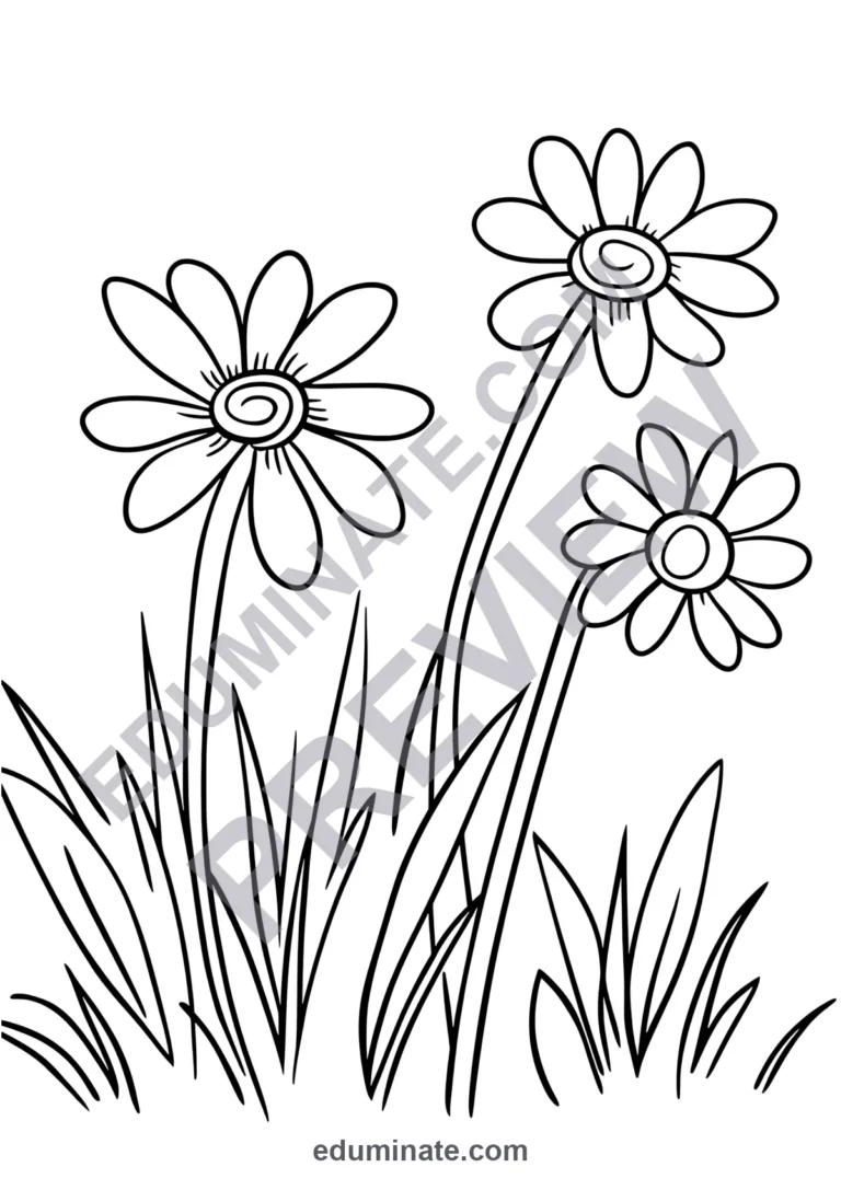 March Coloring Pages Early Spring Seasons Art Activity Sheets Pack for Kids sample page 3