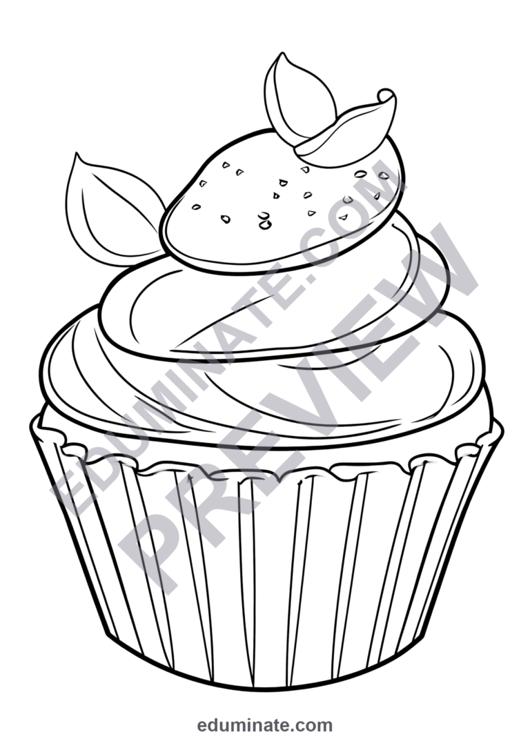 Sweet Bakery Coloring Sheets Cupcake and Sundae Printables 18 Dessert Pages sample page 3