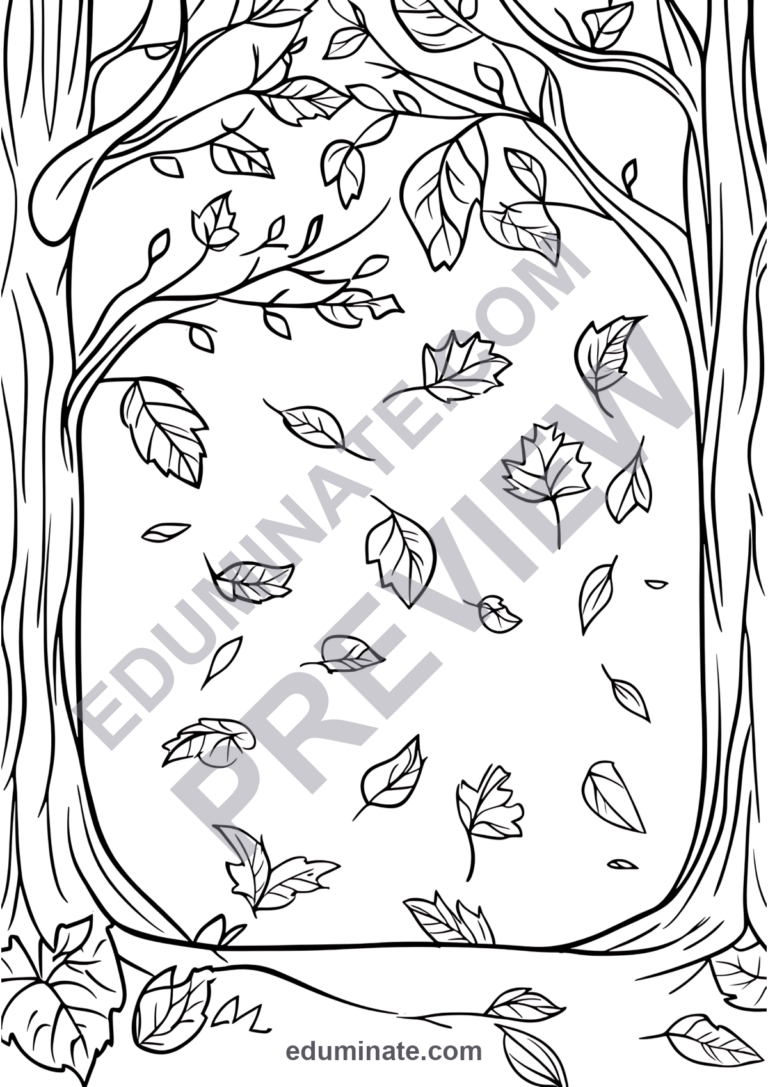 Autumn Coloring Pages Fall Season Activity Sheets for Kindergarten and Pre-K sample page 3