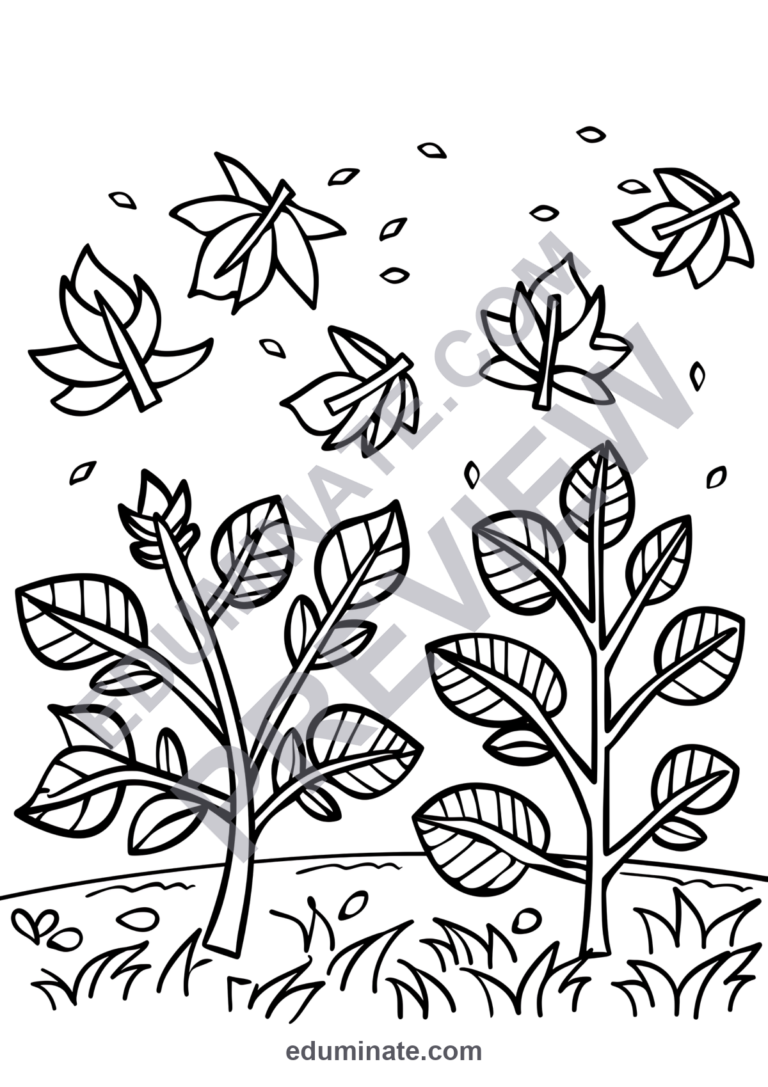 Fall Leaves Coloring Pages Autumn Pumpkin Activity Sheets for Kindergarten sample page 3