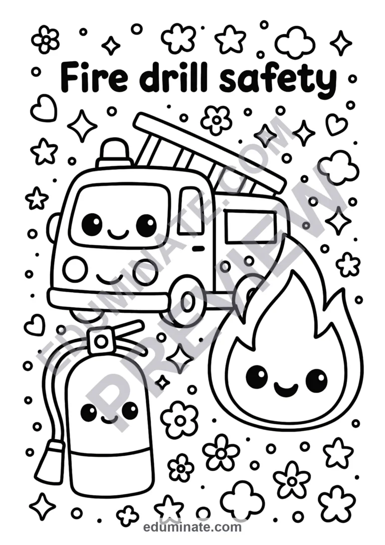 50 Easy Fire Truck Coloring Pages for School Safety Fun