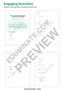 Teeth and Dental Health Reading Comprehension Passages Worksheets 1st-5th Grade page 3