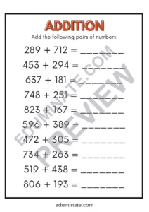 3 Digit Addition and Subtraction Worksheets | Within 1000 | 16 Printable Pages page 3