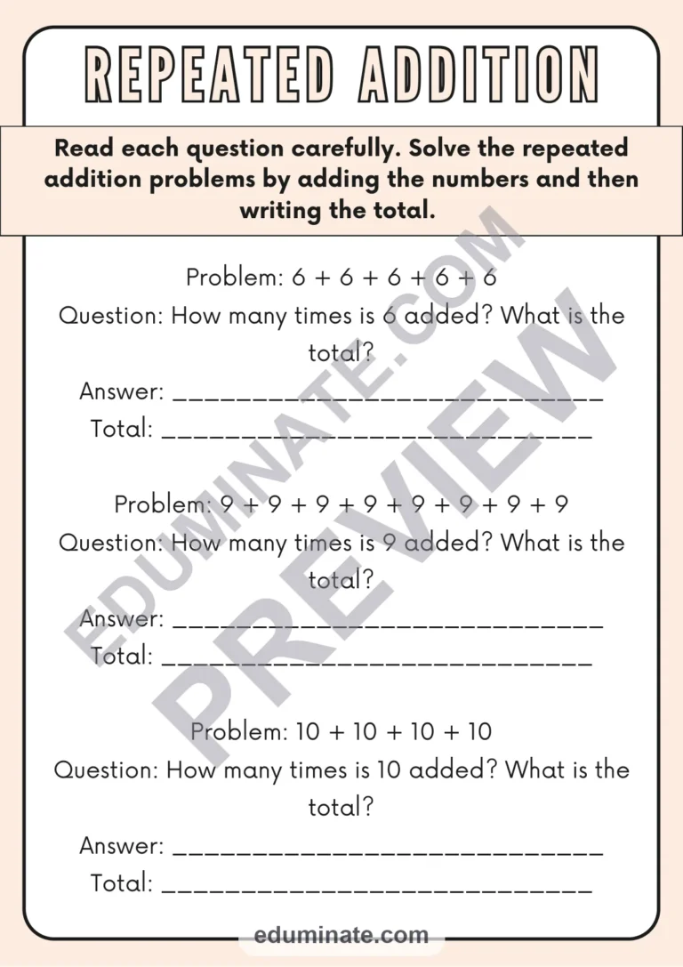 Repeated Addition Worksheets Equal Groups Multiplication Foundation Drills sample page 3
