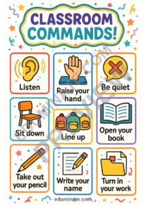 Classroom Commands Flashcards | Printable Classroom Command Cards | 36 Pages page 3