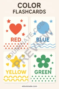 Printable Colors Flashcards | Color Word Cards for Preschool | 67 Card Pages page 3