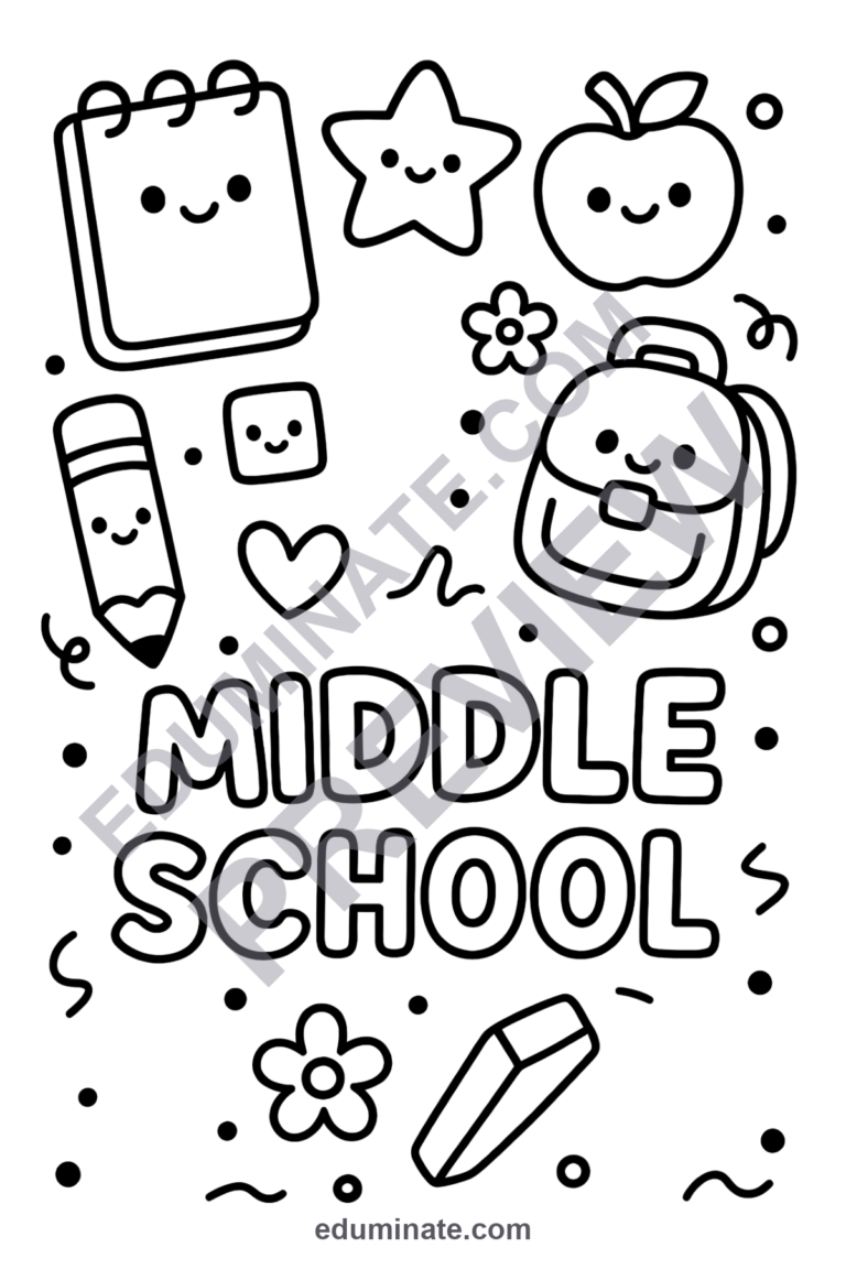 Middle School Coloring Sheets 30 End of Year Tween Art Activity Worksheets sample page 3