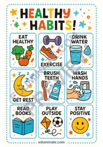 Healthy Habits Flashcards | Printable Healthy Habits Cards | 37 Card Pages page 3