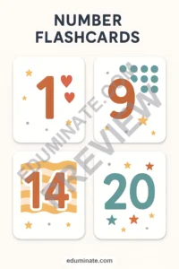 Number Flashcards 1-20 | Number Recognition Cards for Preschool | 66 Pages page 3