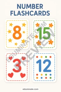 Number Flashcards 1-20 Printable PDF | Kindergarten Number Cards | 48 Card Pages page 3