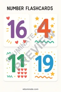 Printable Number Flashcards 1-20 | Number Cards for Toddlers | 66 Card Pages page 3