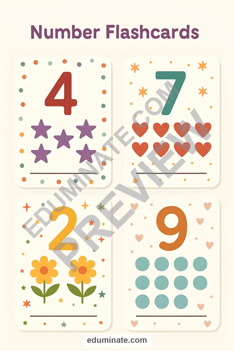 Number Flashcards Printable | Counting and Number Recognition Cards | 107 Pages sample page 3