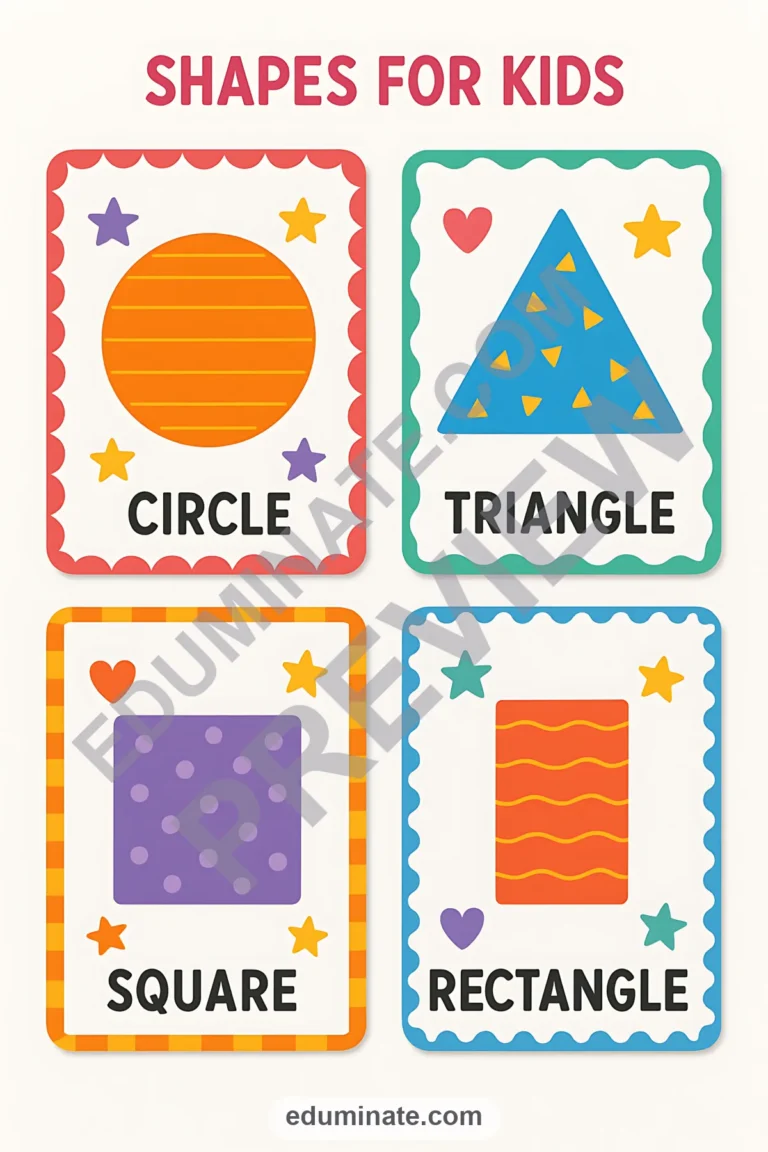 Shapes Flashcards | Printable Shape Cards for Preschool and Pre-K | 71 Pages sample page 3