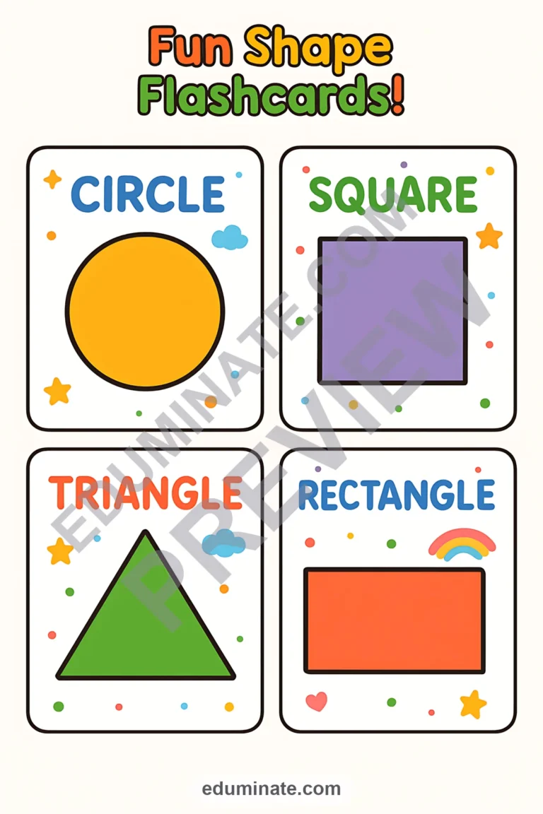 Printable Shapes Flashcards | Shape Cards for Preschool and Pre-K | 38 Pages sample page 3