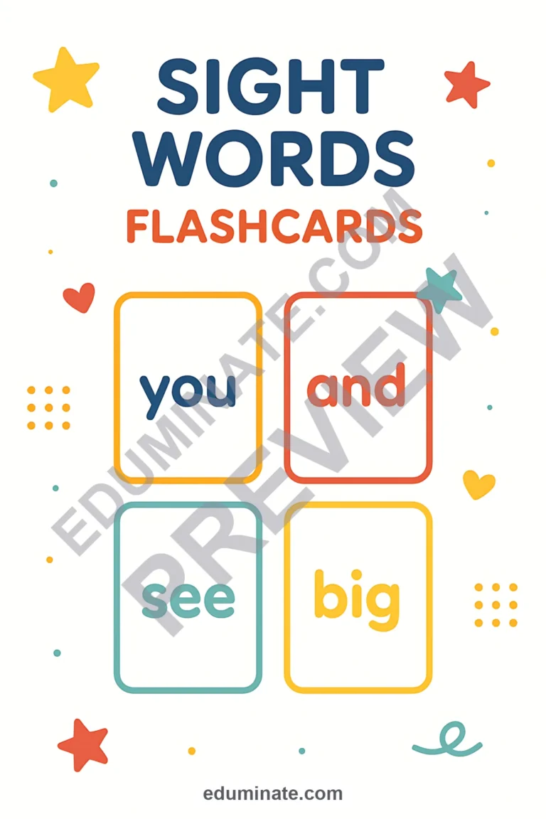 Sight Words Flashcards | Printable Sight Word Cards for Kindergarten | 68 Pages sample page 3