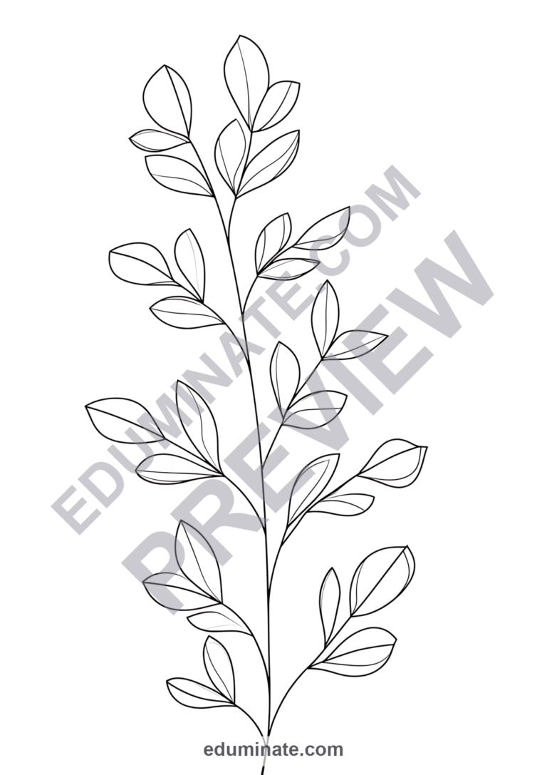 Plant Coloring Sheets 100 Botanical Tropical Foliage Art Activity Worksheets sample page 3
