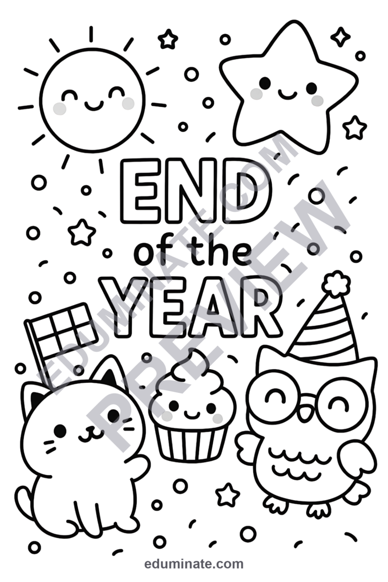 End of the Year Coloring Pages Summer Break Countdown Sheets 75 Fun Printables sample page 3