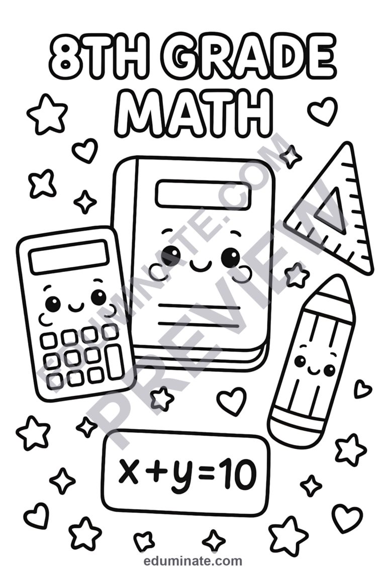 Math Symbols Coloring Pages – Geometry and Algebra Doodles for the Classroom sample page 3