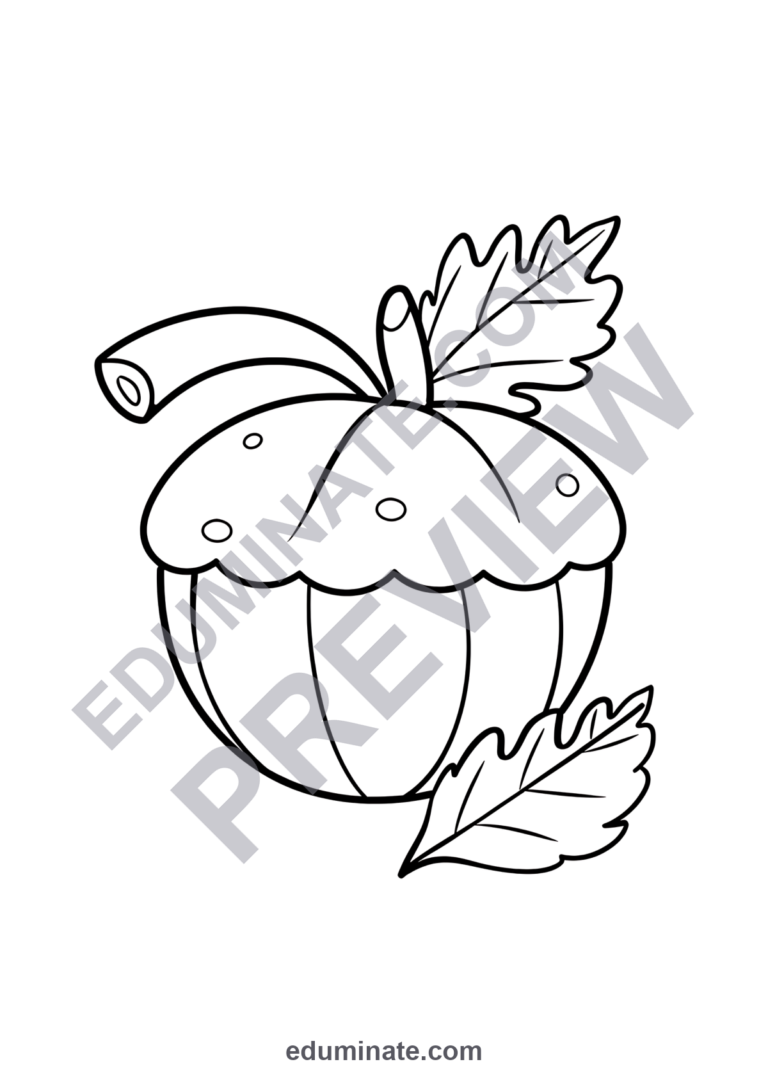 Fall Acorn Coloring Pages for Kids | Autumn Nature Set | Cute Printable Art sample page 3
