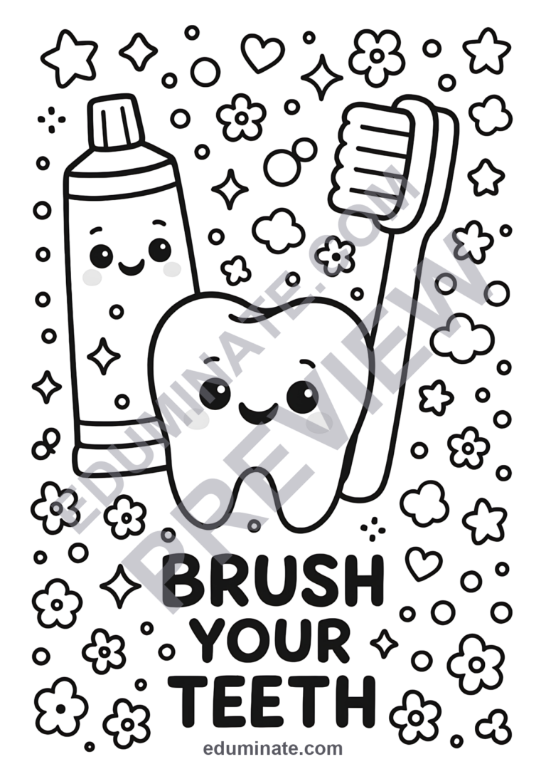 Dental Hygiene Coloring Pages Brush Your Teeth Coloring Sheets 60 Printables sample page 3