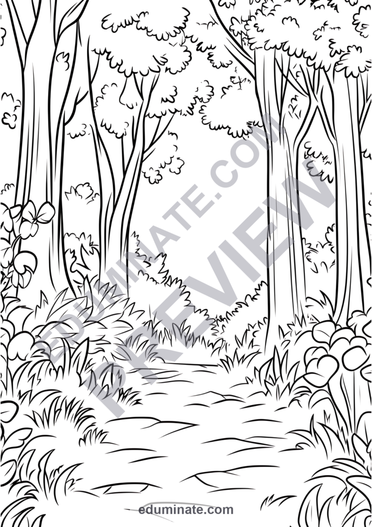 Nature Walk Coloring Pages Outdoor Explorer Art Activity Pack for Kids Fun sample page 4