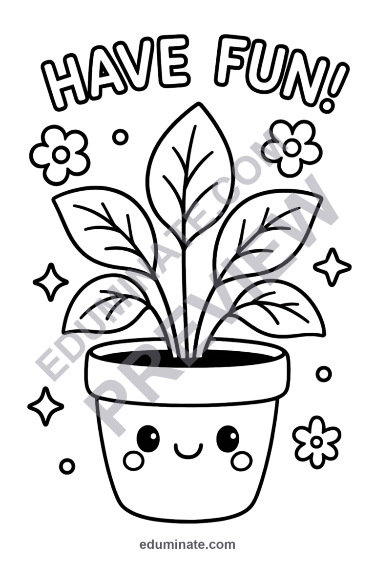 Spring Plant Coloring Pages Earth Day Garden Activity Sheets Pack for Kids sample page 4