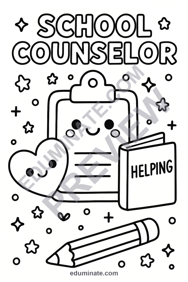 School Counselor Coloring Pages Feelings and Empathy Activity Sheets Pack sample page 4