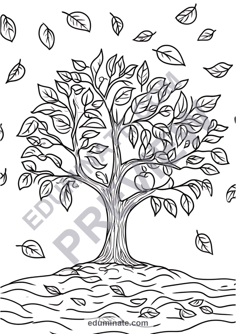 Fall September Coloring Pages Autumn Equinox Art Activity Pack for Kids Fun sample page 4
