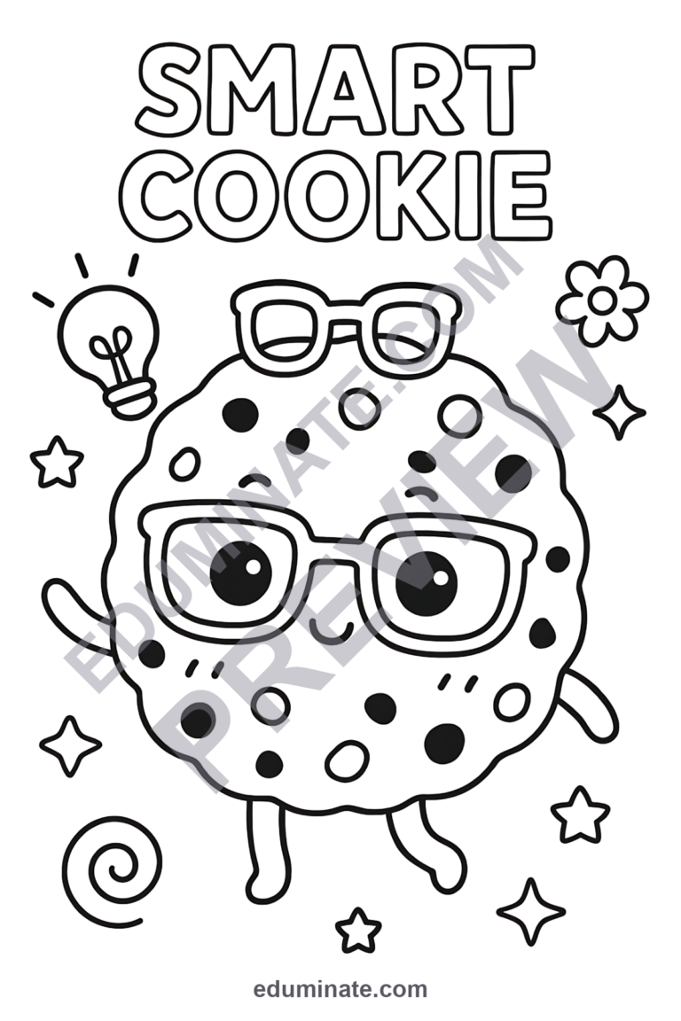 Smart Cookie Coloring Sheets Positive Praise Mindset Activity Sheets for Kids sample page 4