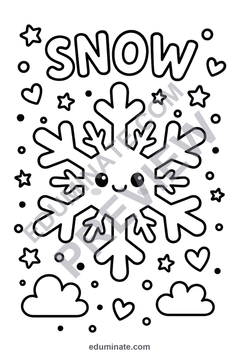 Snowflake Coloring Pages 100 Cute Winter Crystal Art Activity Worksheets Sheets sample page 4