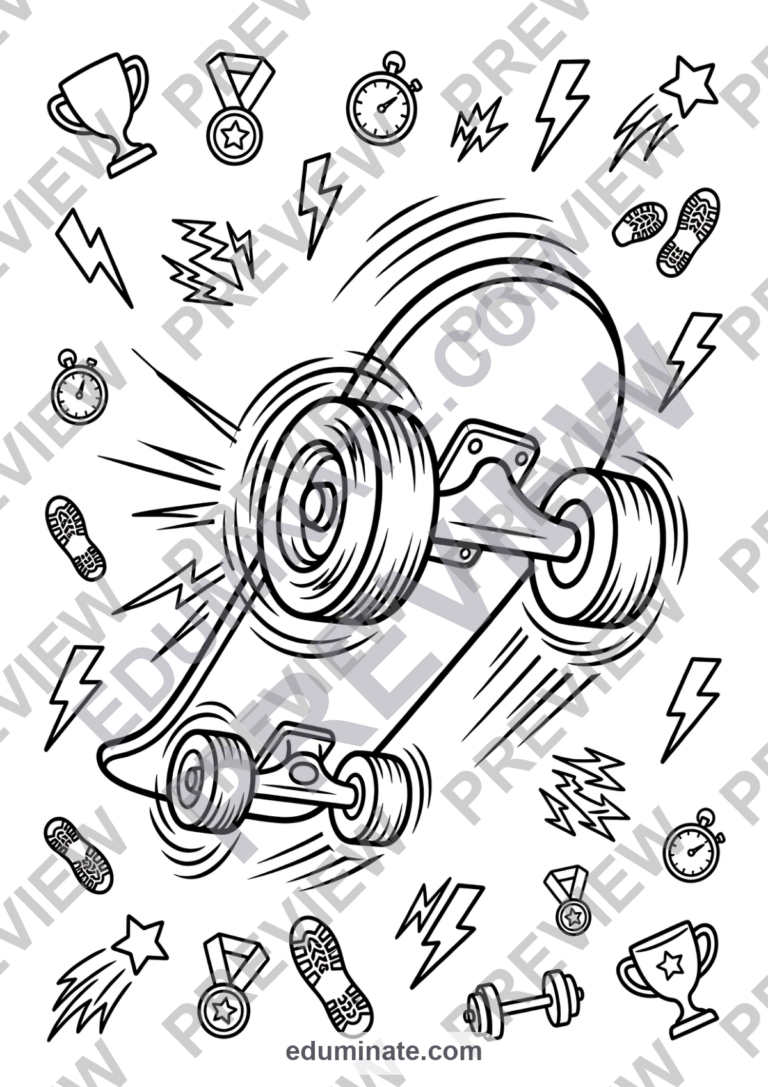 Sports Coloring Sheets Athletic Games and PE Fitness Activity Pack for Kids sample page 4