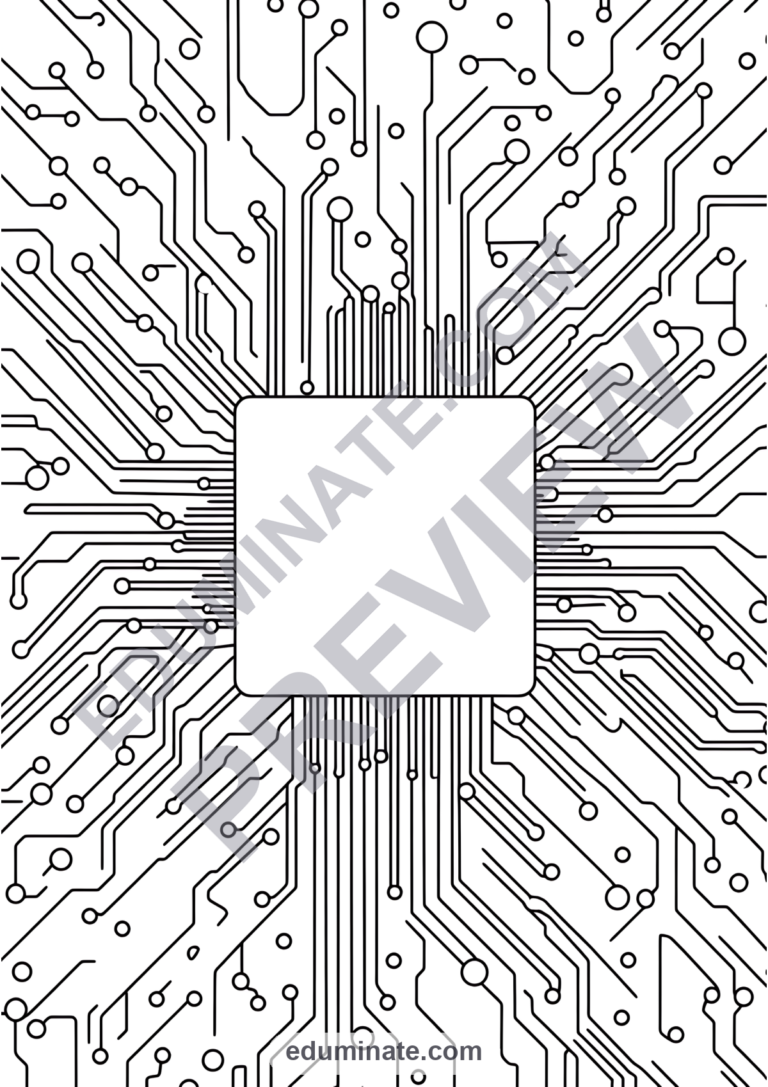 STEM Technology Coloring Pages Robotics and Coding Activity Sheets for Kids sample page 4