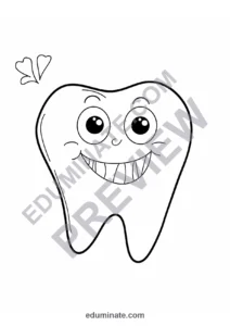 Lost Tooth Coloring Pages Smiling Teeth Activity Sheets Pack for Kids page 4