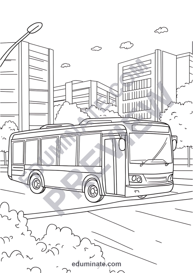 Printable Transportation Coloring Pages Mega Fleet Activity Pack for Kids sample page 4
