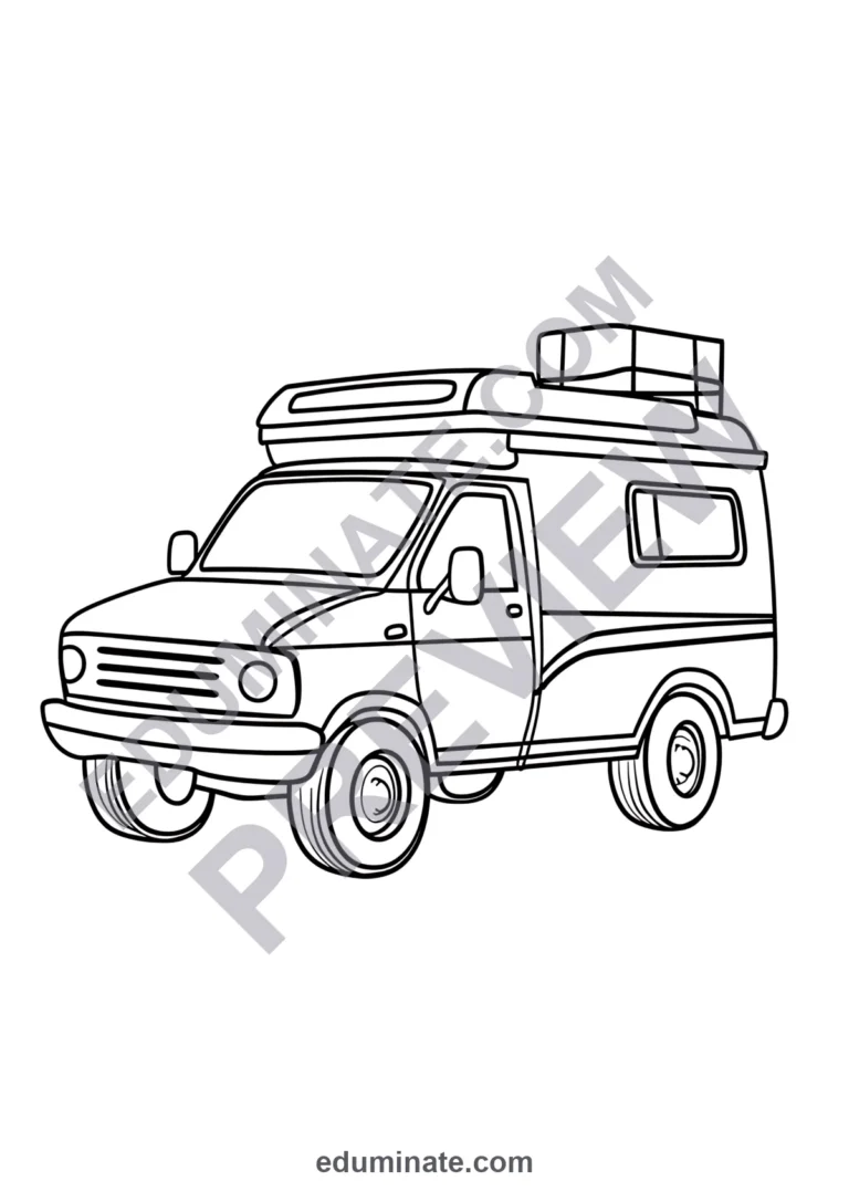 Vehicles Coloring Pages Cars Trucks Construction Machinery Activity Sheets Kids sample page 4