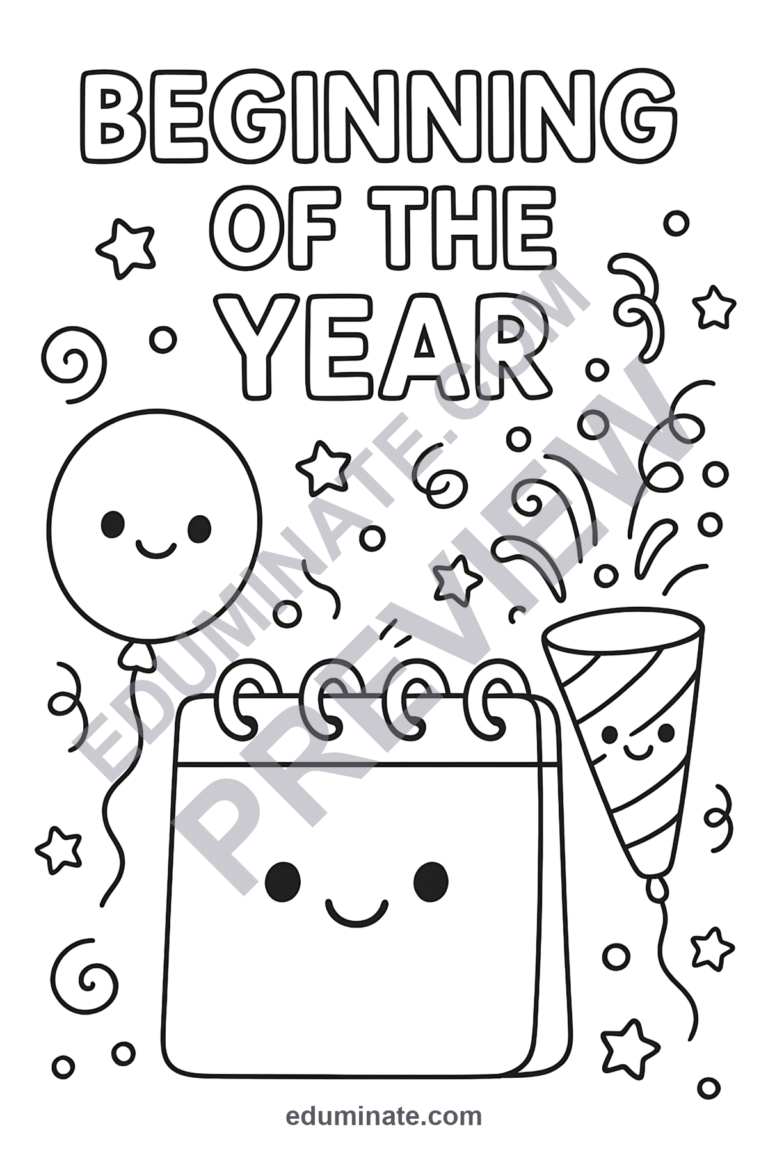 24 Beginning of the Year Coloring Pages Back to School Sheets for Primary Grades sample page 4