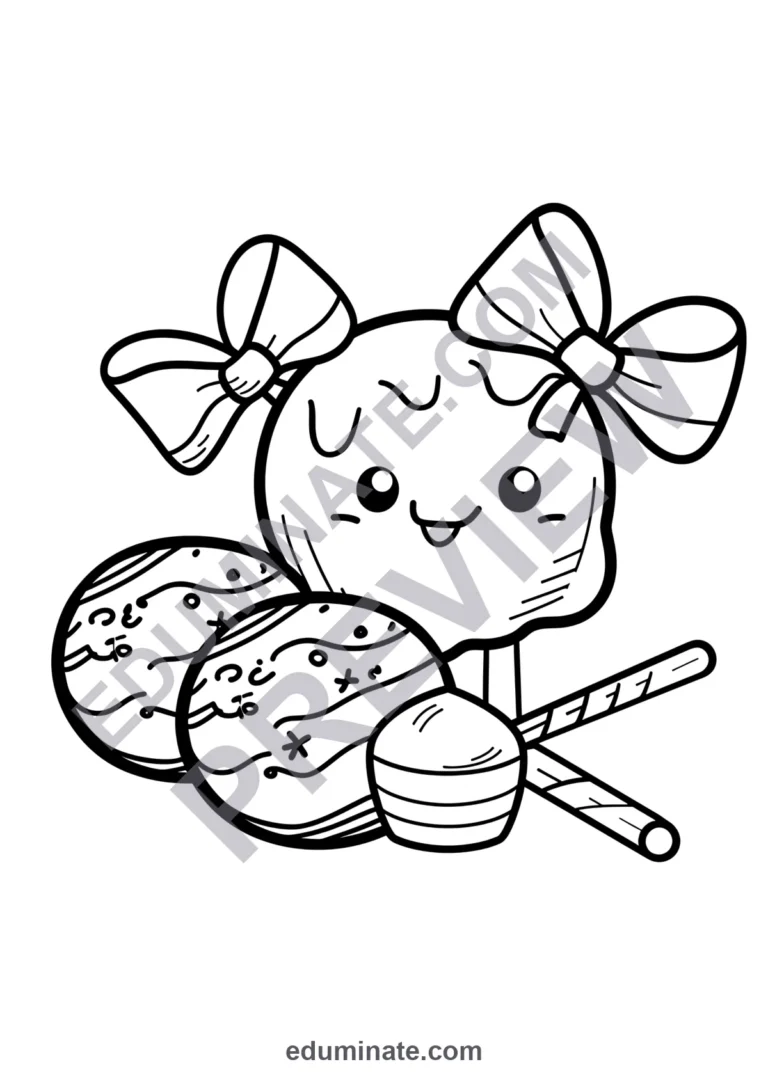 36 Printable Candy Coloring Pages Sweet Treats Activity Sheets for Children sample page 4