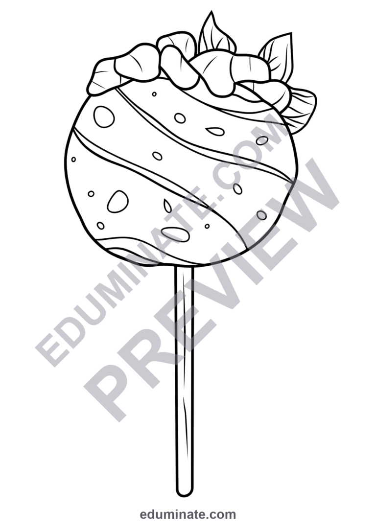 30 Sweet Treats Coloring Pages Lollipop and Candy Activity Sheets for Kids sample page 4