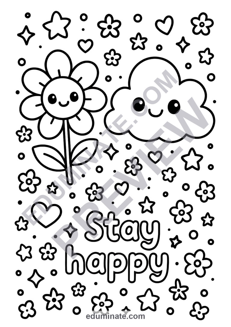 Expressing Emotions Coloring Pages Feelings SEL Activities 45 Cute Printables sample page 4