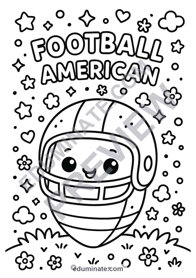 Football Coloring Pages American Football Game Activity Sheets for Kids Fun sample page 4