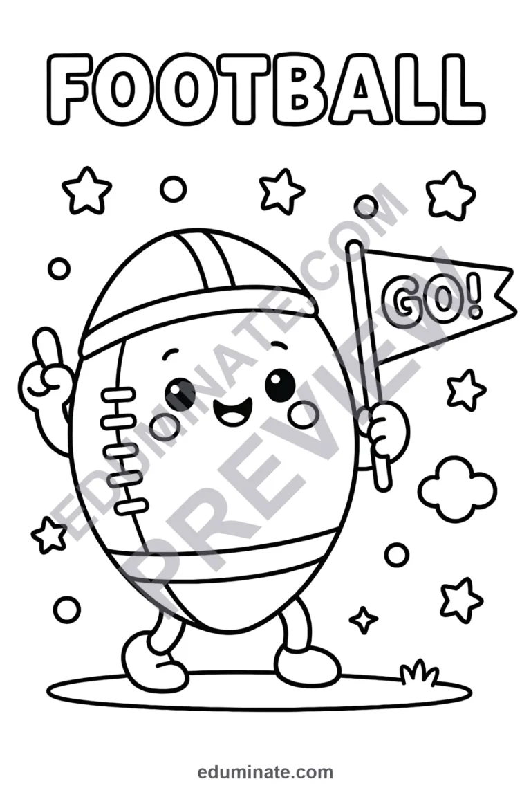 American Football Coloring Pages Game Day Touchdown Activity Sheets for Kids sample page 4